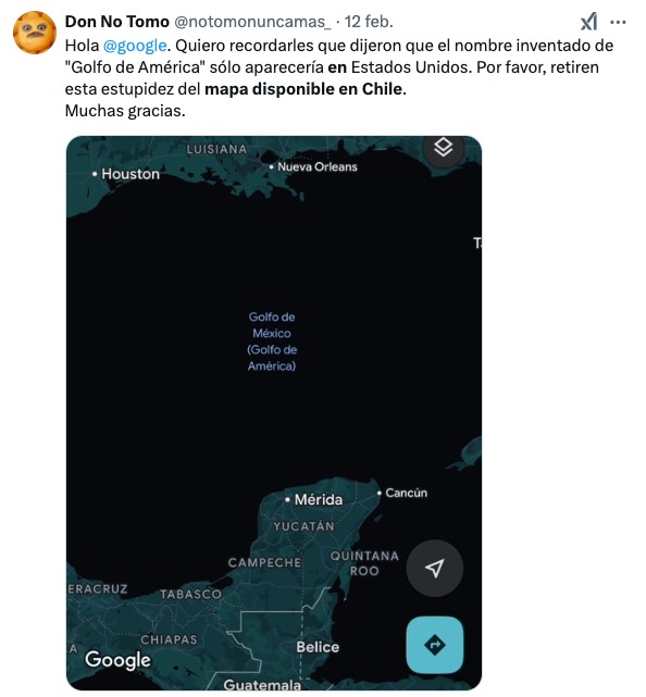Chile reclama Golfo de México