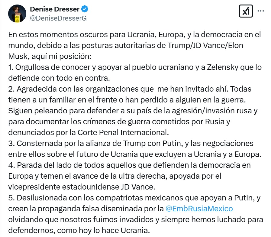 Dresser responde a embajada rusa