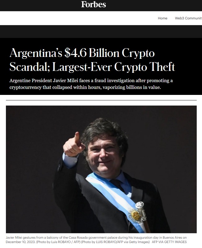 Forbes habla del fraude de Milei