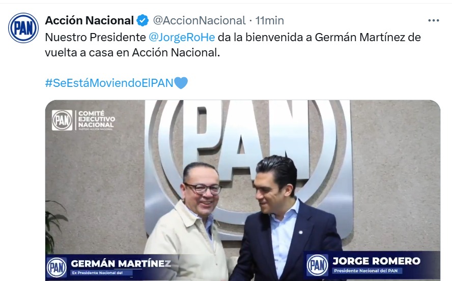 Germán Martinez vuelve al PAN