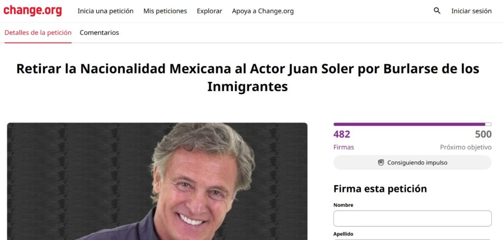 Juan Soler, peticion en Change.org