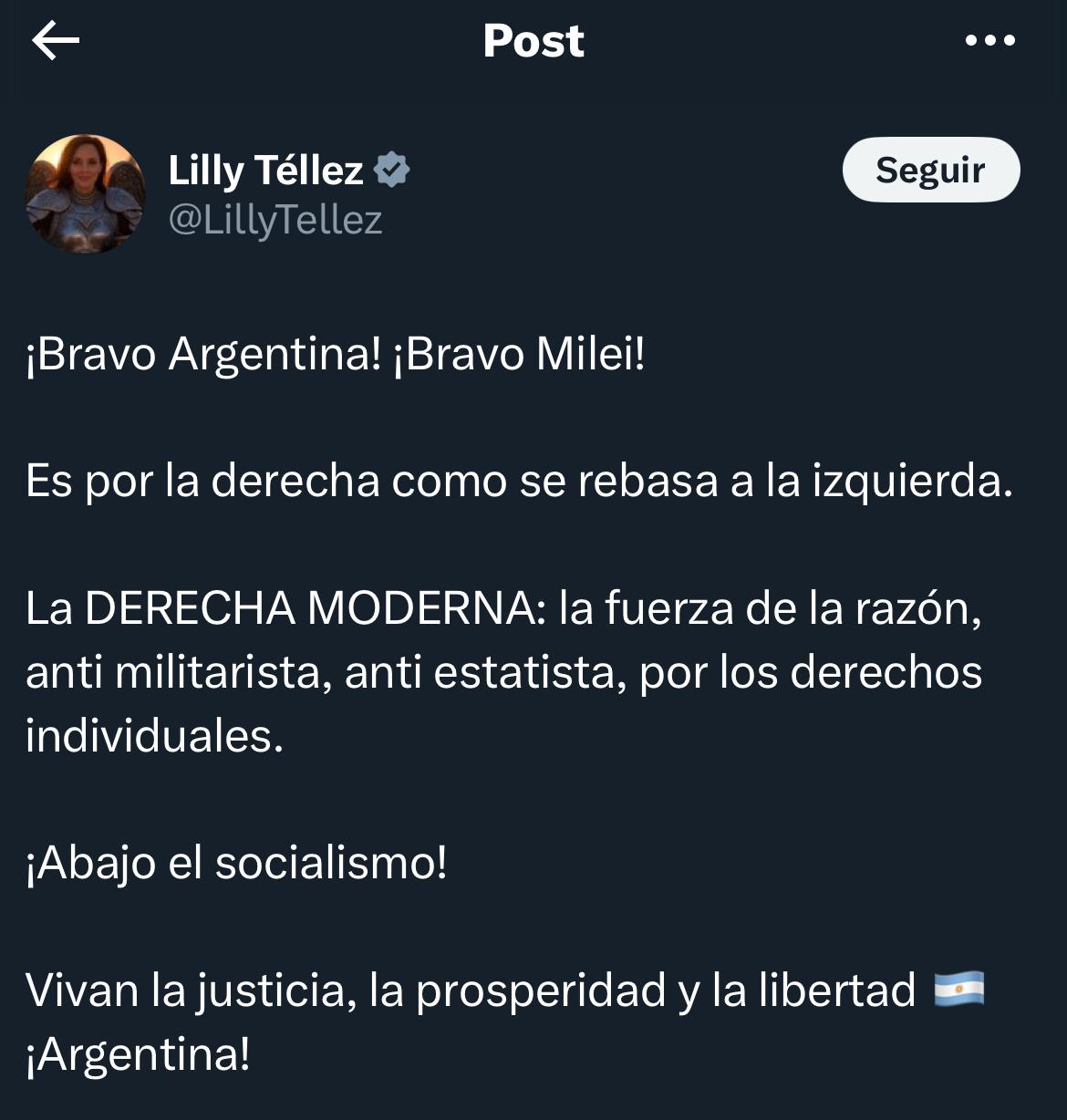 Lilly Téllez felicita a Mieli