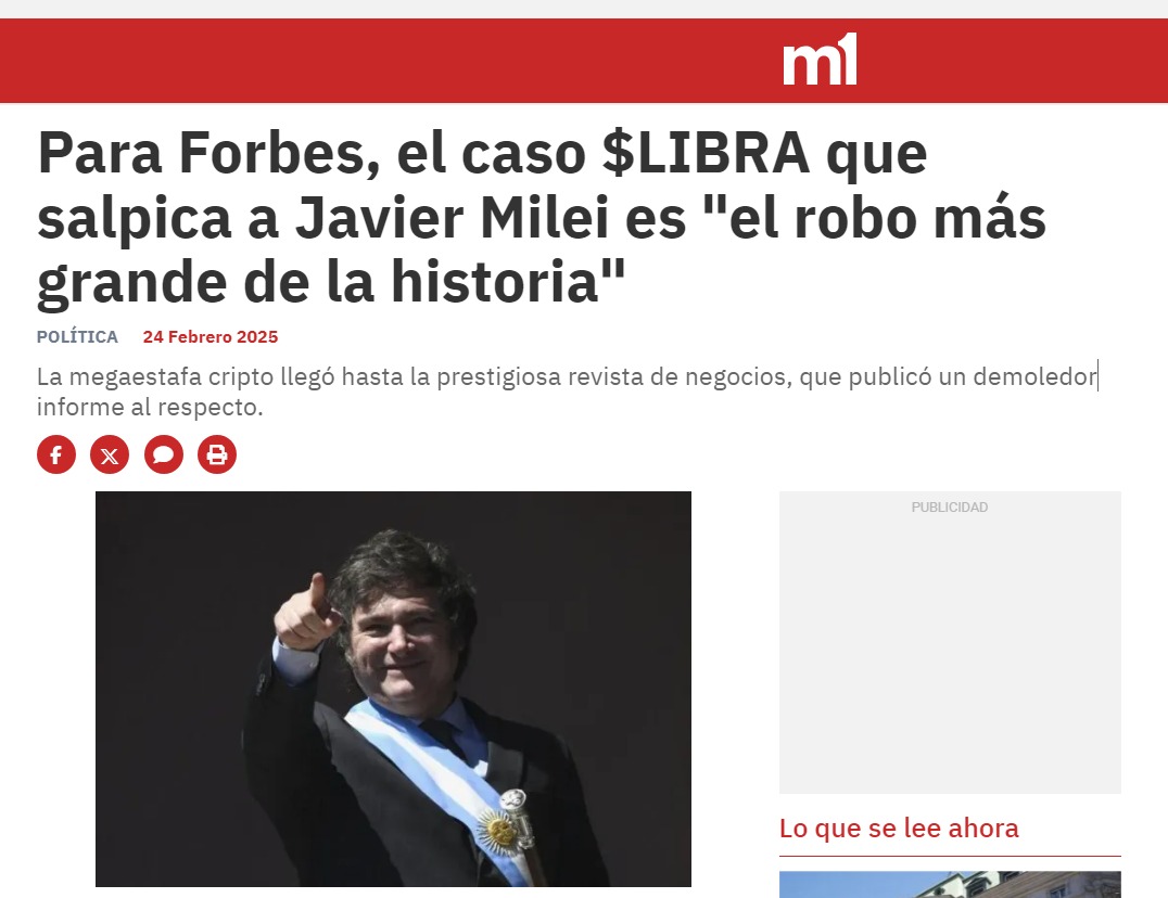 M1 habla del fraude de Milei