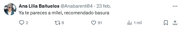 Como Milie, recomienda basura