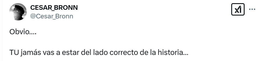 No está en el lado correcto de la historia