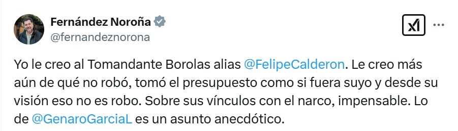Noroña sobre Calderón