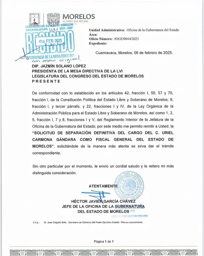 ¿Por qué destituyeron a Uriel Carmona como fiscal?