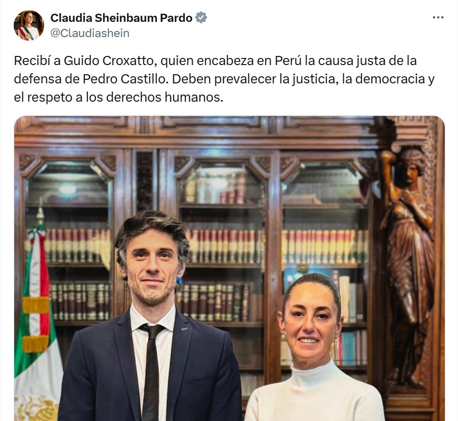 Sheinbaum recibe a abogado peruano