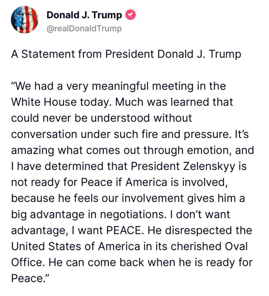 Trump sobre reunión con Zelenski