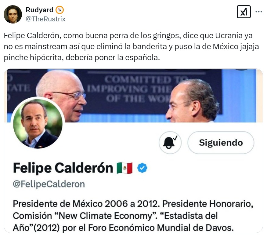 Tunden a Felipe Calderón por quitarse bandera de Ucrania