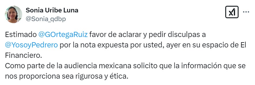 Usuarios defienden a Manuel Pedrero