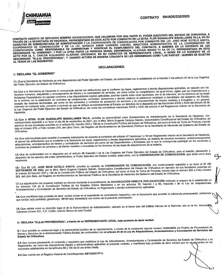 Andrea Chávez publica contrato de Maru Campos a Carlos Alazraki