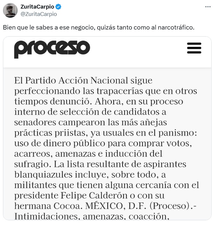 Calderón le sabe al negocio