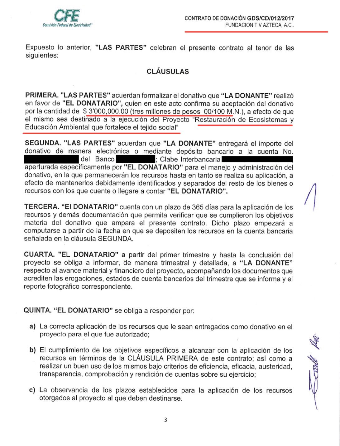 CFE de EPN donó 3 mdp a Fundación Azteca