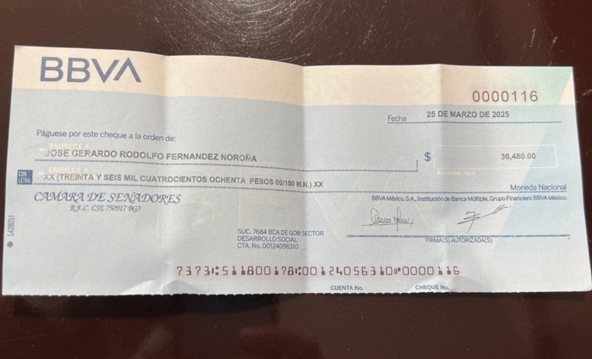 Cheque viaje Noroña