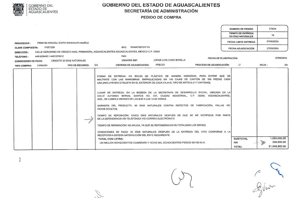 Contrato paraguas Tere Jiménez Aguascalientes 