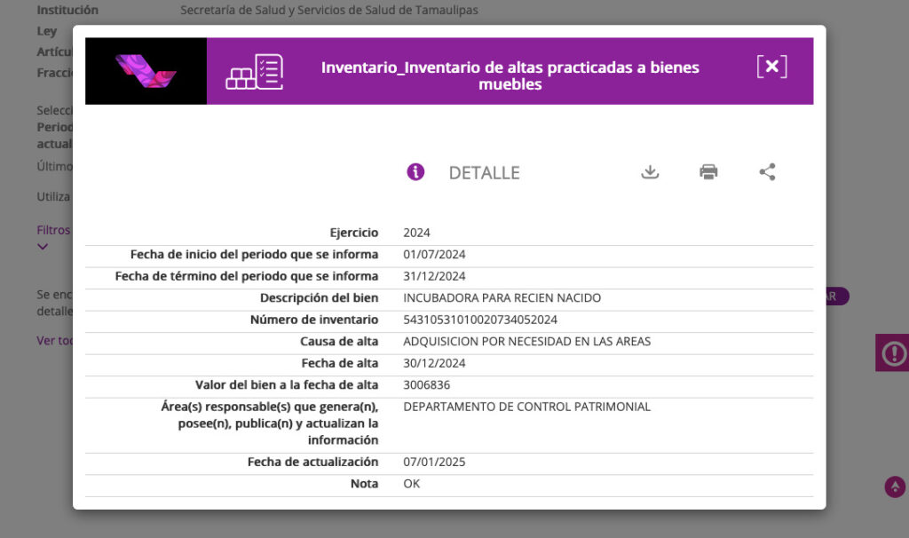 Inventario incubadora por 3 millones de pesos