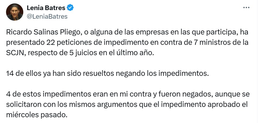 Lenia Batres y Salinas Pliego