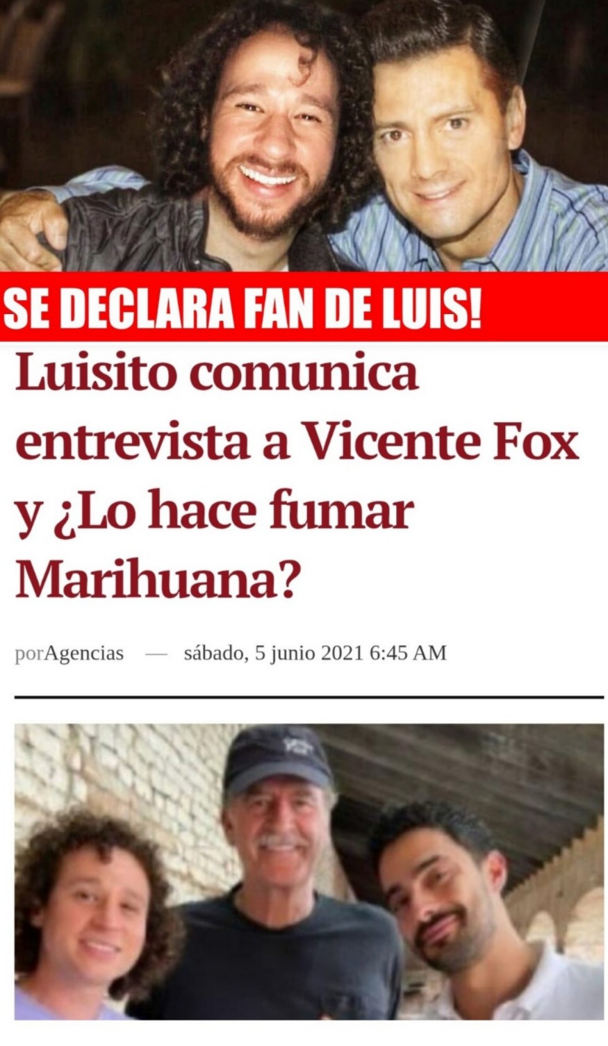 Luisito Comunica fan de Fox