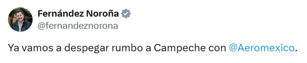 Noroña viaje Campeche Aeromexico