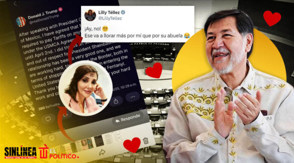 Norola comparte captura de Trump con foto de Lilly Téllez