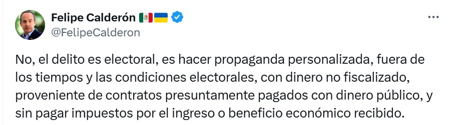 Publicación de Felipe Calderón