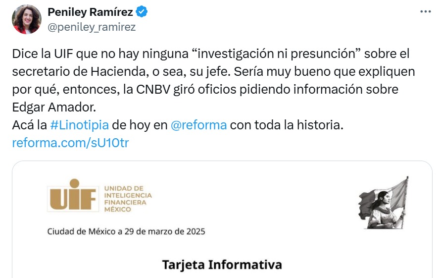 Respuesta de Peniley Ramírez a la UIF