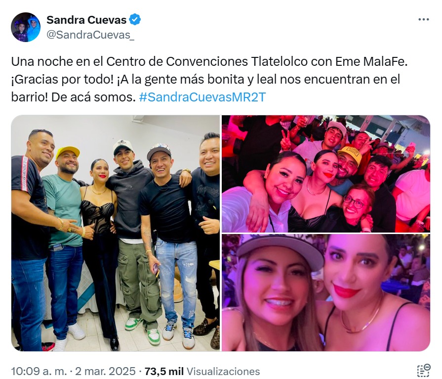 Sandra Cuevas y el líder de La Chokiza