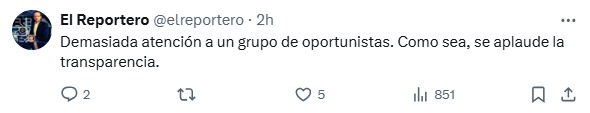 Se aplaude la transparencia