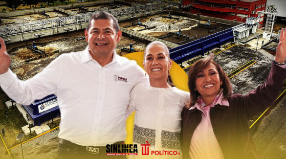 Sheinbaum, Cuéllar y Armenta inauguran planta tratadora de agua en Tlaxcala.