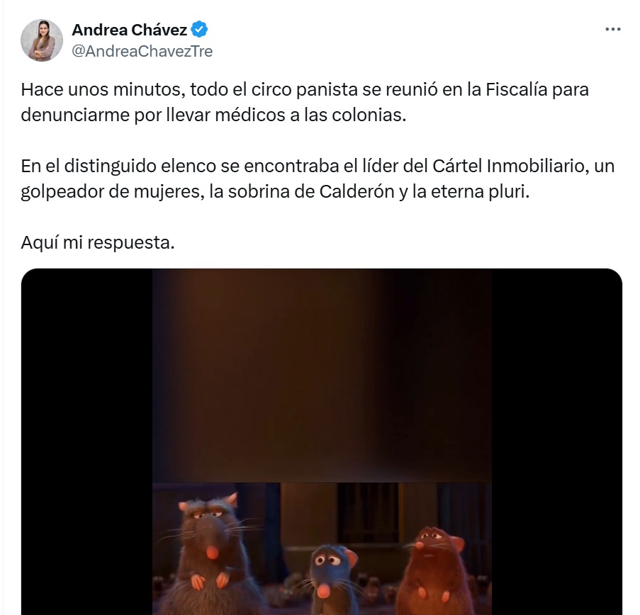 Andrea Chávez responde al PAN