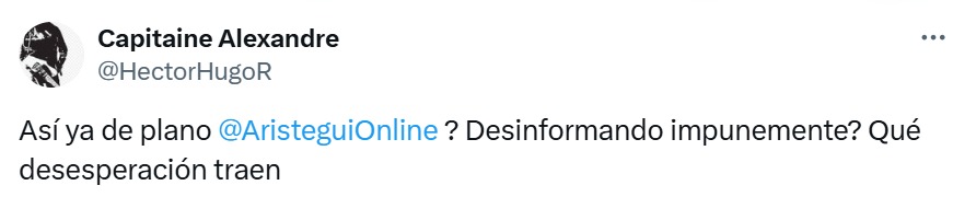 Aristegui Noticias desinformando impunemente.