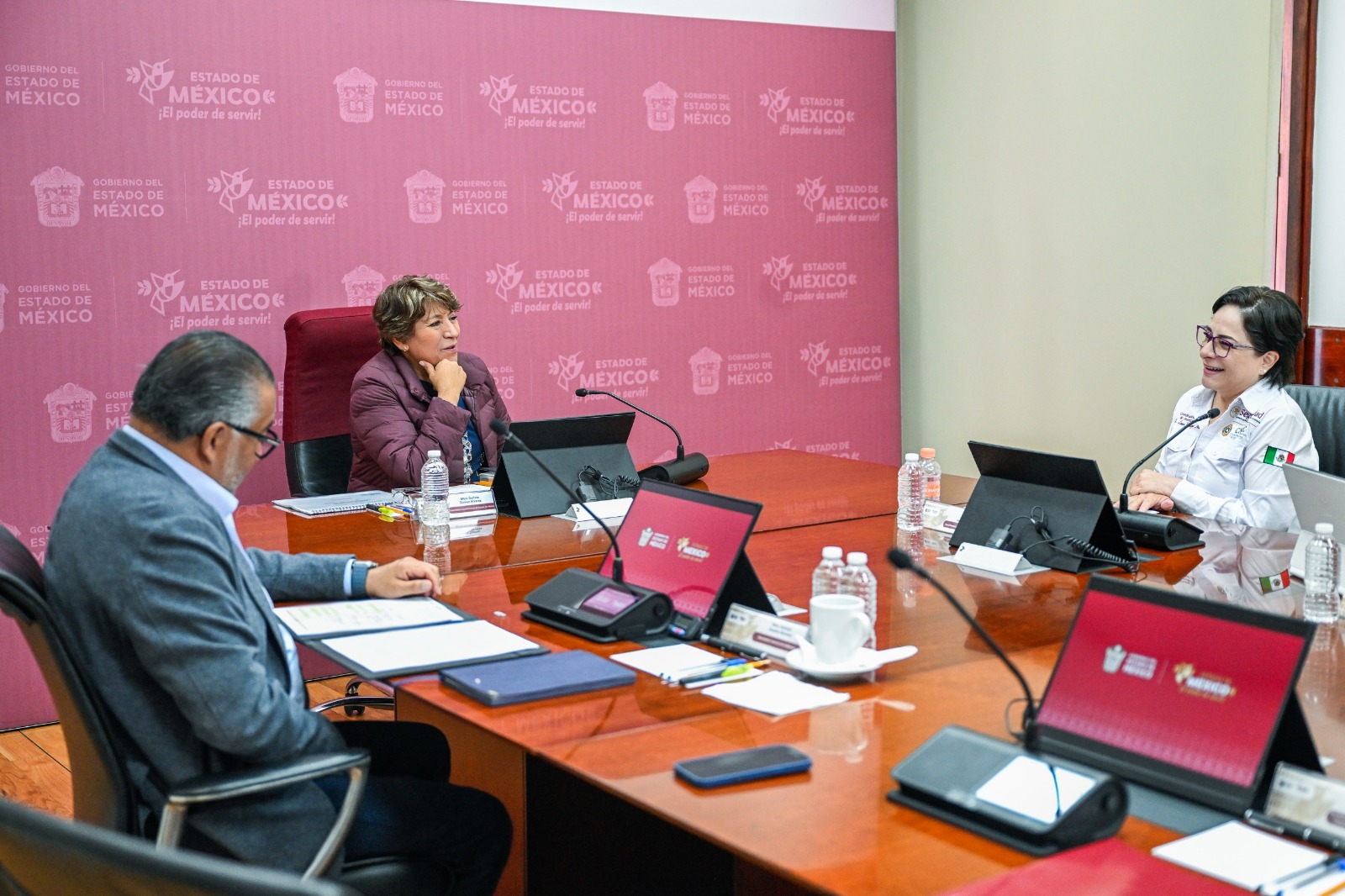 Delfina Gómez reunión con Protección Civil