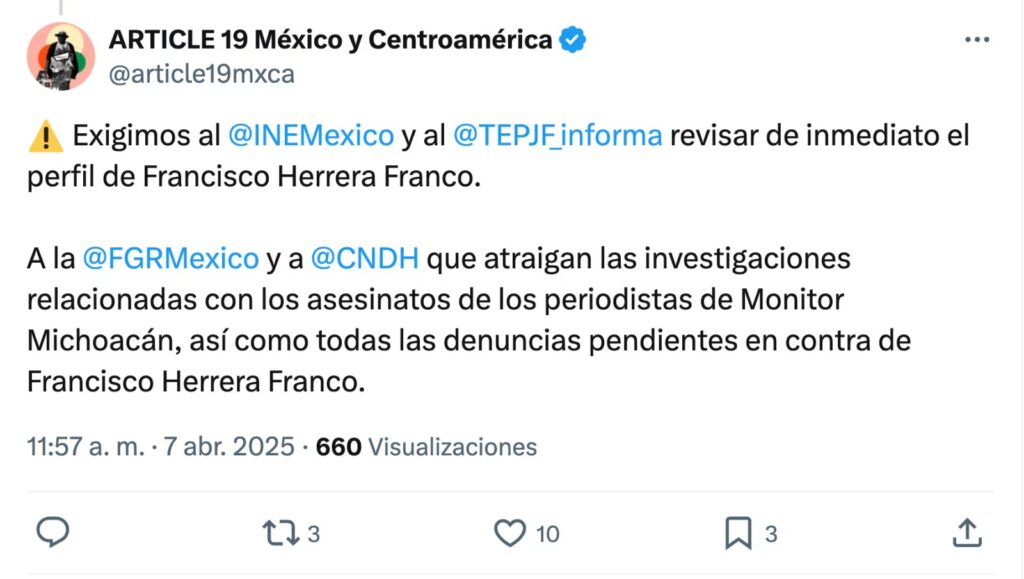 Exfiscal, asesinato de periodistas