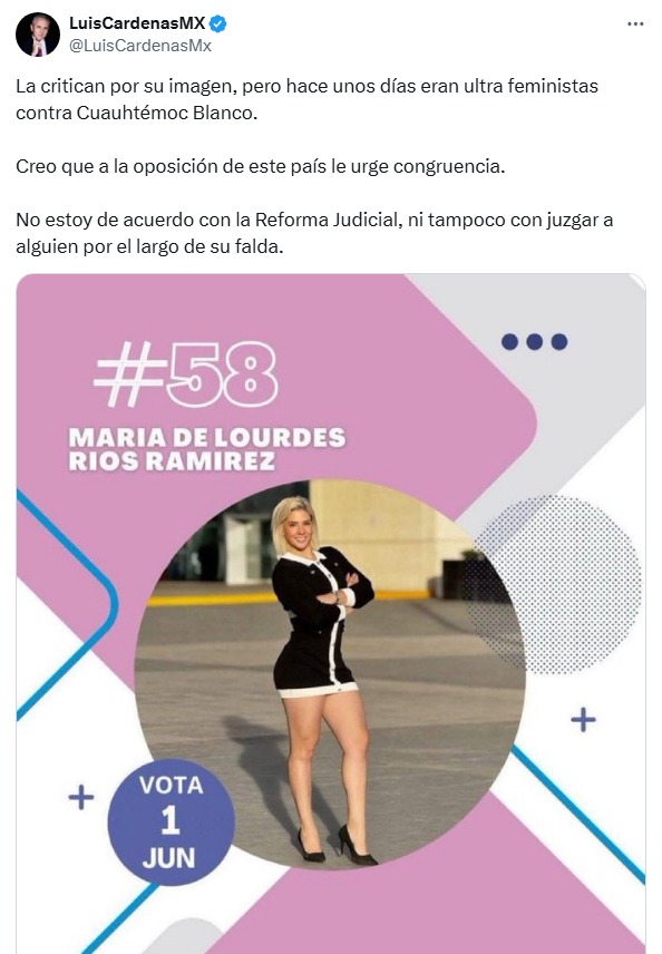 Oposición critica a canddiata al PJ