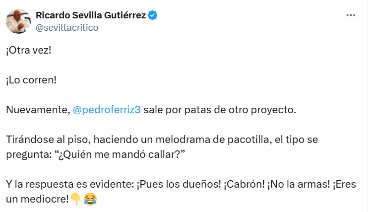 Pedro Ferriz Hijar lo corren