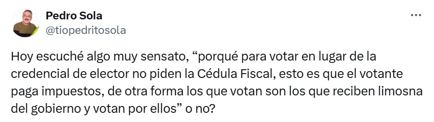 Pedro Sola tuit