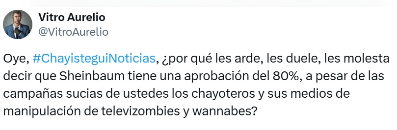 Le arde la aprobación de Sheinbaum