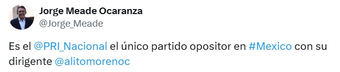 PRI unico partido opositor