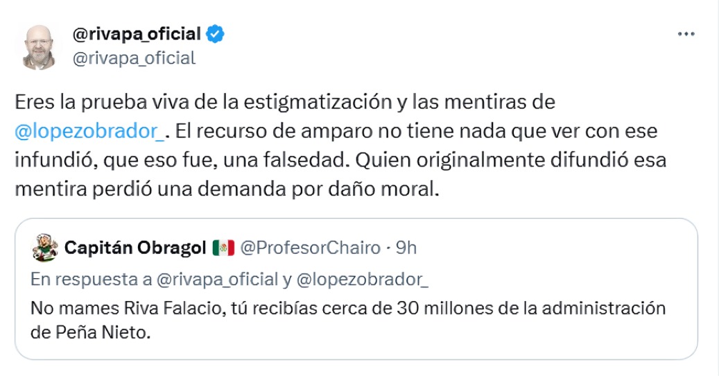 Riva Palacio protagoniza pelea con tuitero