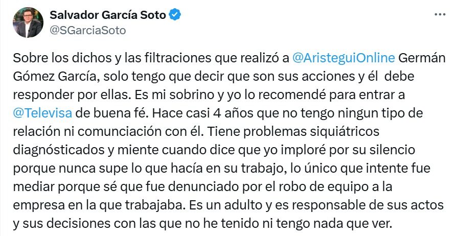 Salvador García Soto en X