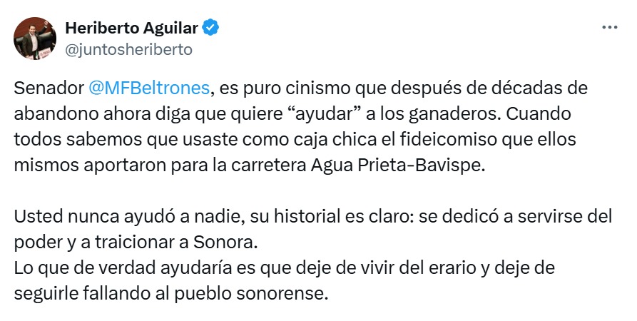 Senador de Morena en X