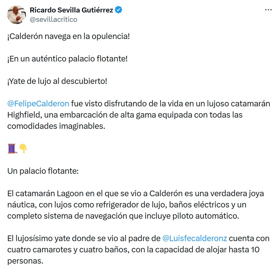 Sevilla yate de Calderón