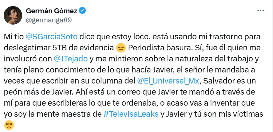Publicación del sobrino de García Soto