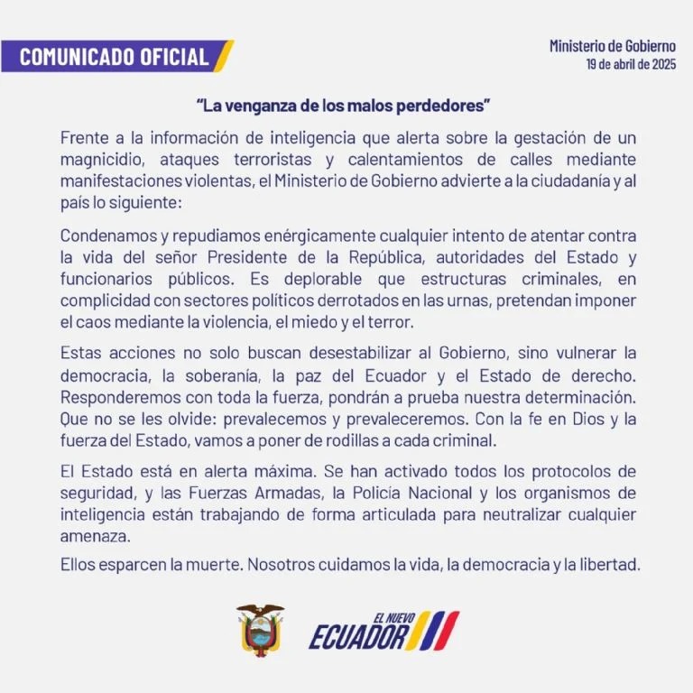SRE rechaza acusaciones de Ecuador