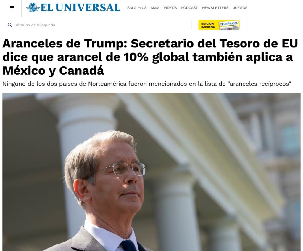 Titulares de El Universal