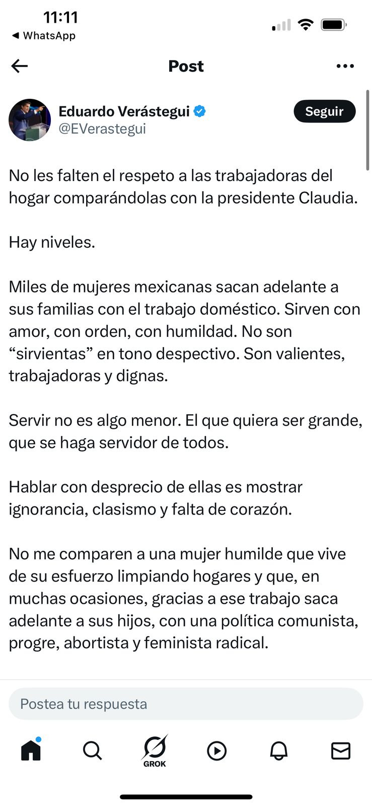 El polémico tuit de Verástegui contra Sheinbaum