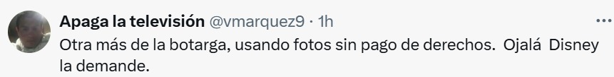Botarga disney debe demandarla