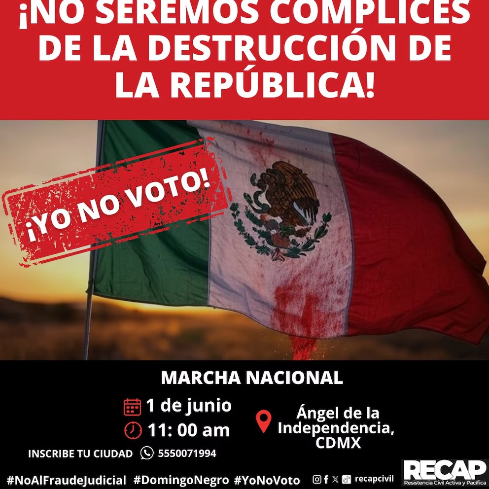 Convocatoria a mega marcha contra la elección judicial