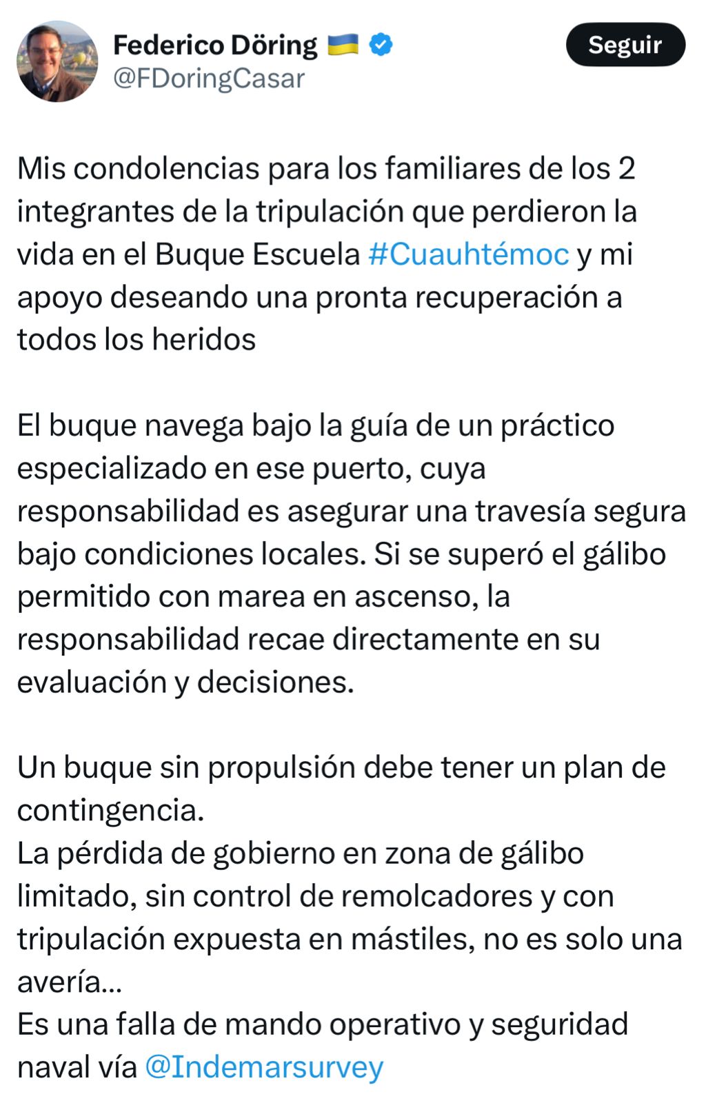 PRIAN se burla del accidente del buque Cuauhtémoc